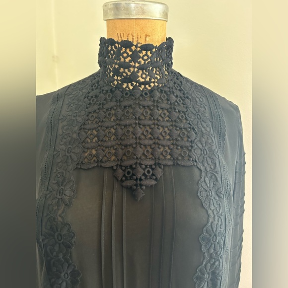 Giambattista Valli black lace mini dress silk 40 XS - Picture 2 of 10